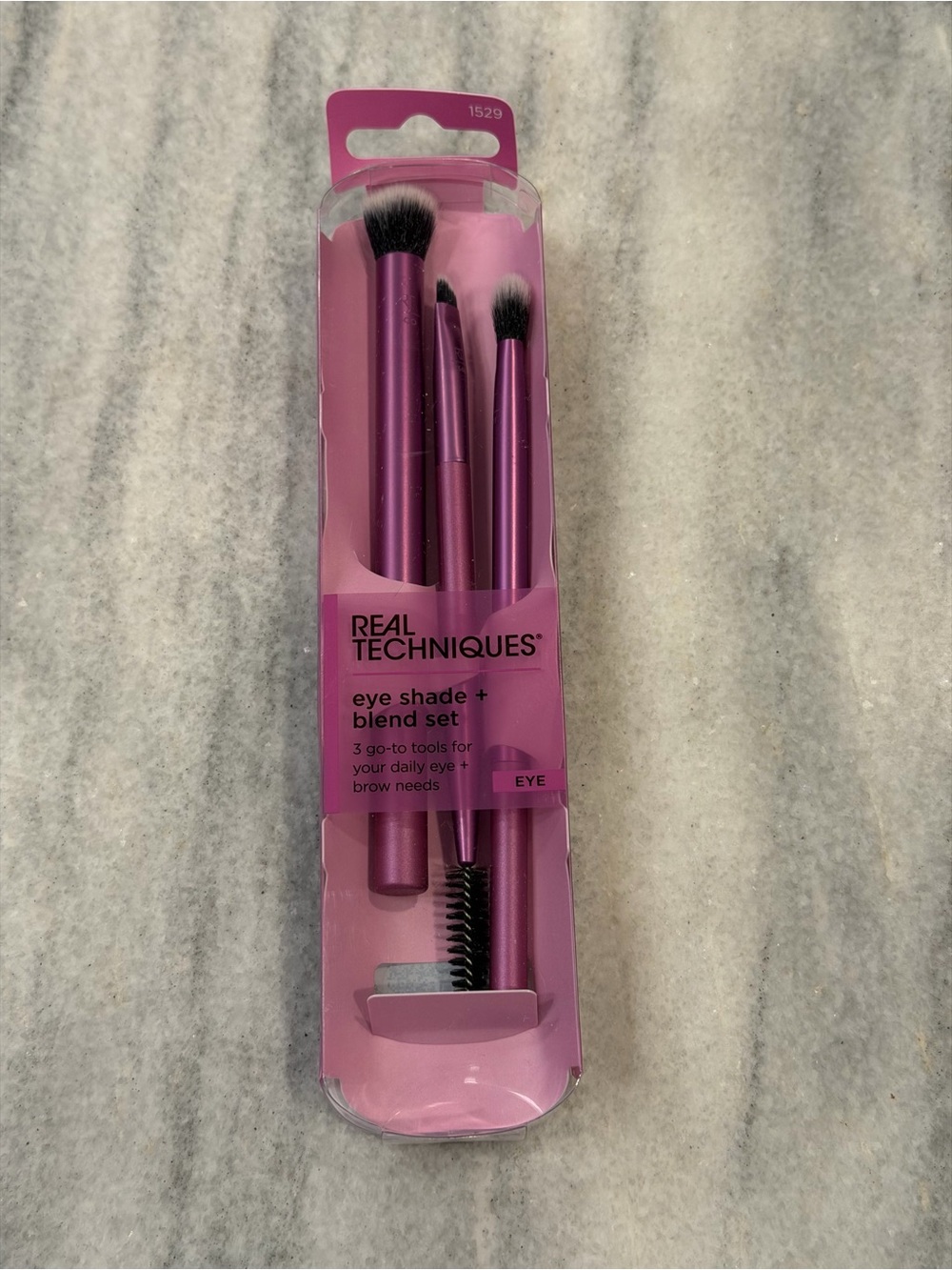 Real Techniques Eye Shade + Blend Brush Trio - Pink Metallic Handles